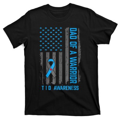 Type 1 Diabetes Awareness T1d Dad Of Warrior Type 1 Diabetic T-Shirt