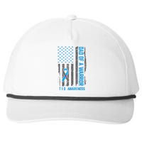 Type 1 Diabetes Awareness T1d Dad Of Warrior Type 1 Diabetic Snapback Five-Panel Rope Hat