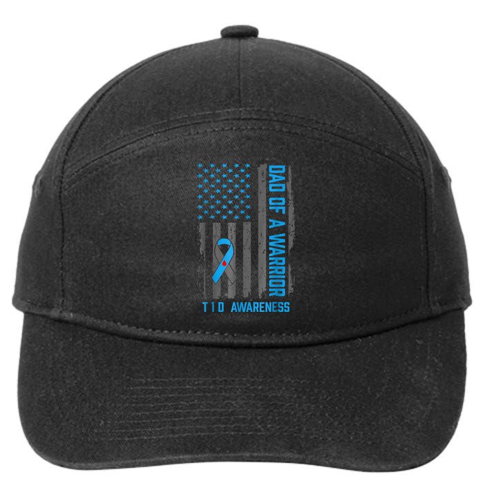 Type 1 Diabetes Awareness T1d Dad Of Warrior Type 1 Diabetic 7-Panel Snapback Hat