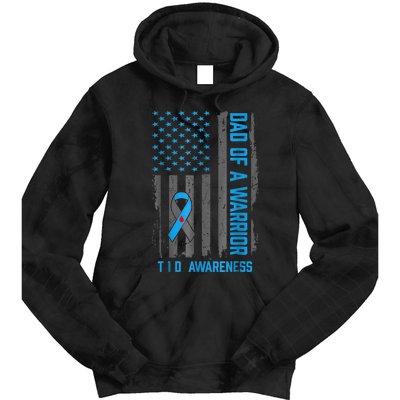 Type 1 Diabetes Awareness T1d Dad Of Warrior Type 1 Diabetic Tie Dye Hoodie