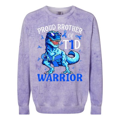 Type 1 Diabetes  Proud Brother Of A T1D Warrior Colorblast Crewneck Sweatshirt