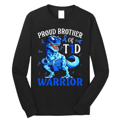 Type 1 Diabetes  Proud Brother Of A T1D Warrior Long Sleeve Shirt