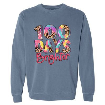 Teacher 100 Days Brighter Garment-Dyed Sweatshirt