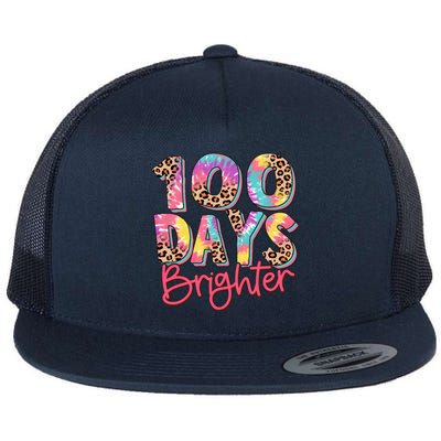 Teacher 100 Days Brighter Flat Bill Trucker Hat