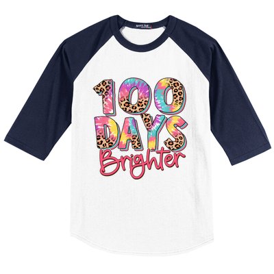 Teacher 100 Days Brighter Baseball Sleeve Shirt