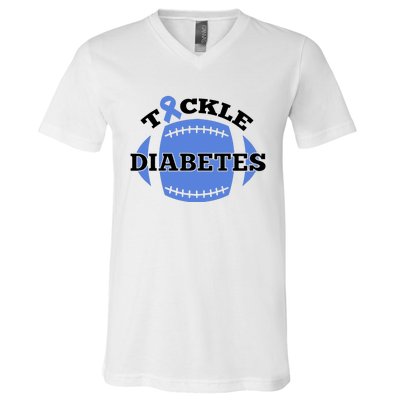 Type 1 Diabetes Tackle Diabetes Awareness V-Neck T-Shirt