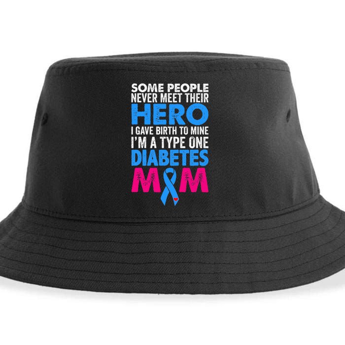 Type 1 Diabetes Mom Mother T1D Diabetic Awareness  Gift Sustainable Bucket Hat