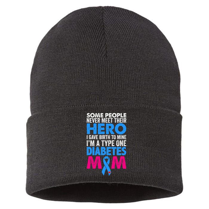 Type 1 Diabetes Mom Mother T1D Diabetic Awareness  Gift Sustainable Knit Beanie