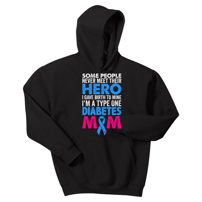 Type 1 Diabetes Mom Mother T1D Diabetic Awareness  Gift Kids Hoodie