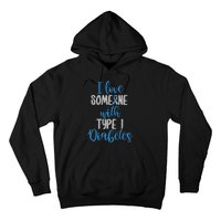 Type 1 Diabetes Love Juvenile Diabetes Blue Awareness Ribbon Hoodie