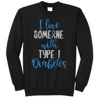 Type 1 Diabetes Love Juvenile Diabetes Blue Awareness Ribbon Sweatshirt