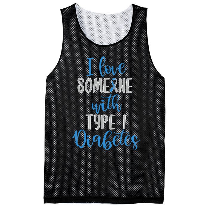 Type 1 Diabetes Love Juvenile Diabetes Blue Awareness Ribbon Mesh Reversible Basketball Jersey Tank