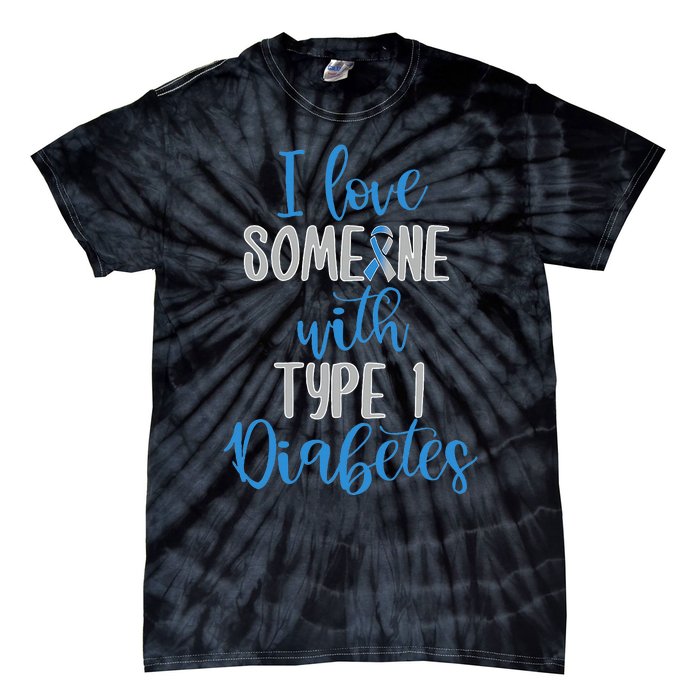 Type 1 Diabetes Love Juvenile Diabetes Blue Awareness Ribbon Tie-Dye T-Shirt