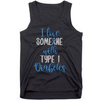 Type 1 Diabetes Love Juvenile Diabetes Blue Awareness Ribbon Tank Top