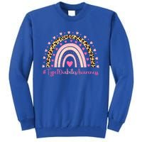 Type 1 Diabetes Awareness Pink Heart Leopard Rainbow Type 1 Funny Gift Tall Sweatshirt