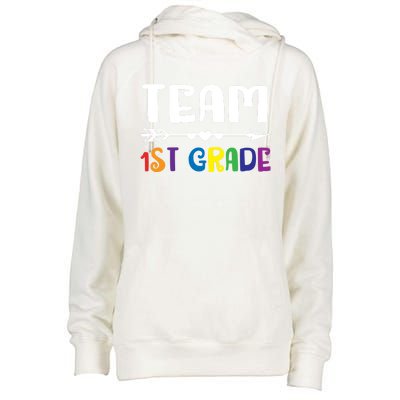 Team 1St Grade 1St Grade Gift Womens Funnel Neck Pullover Hood