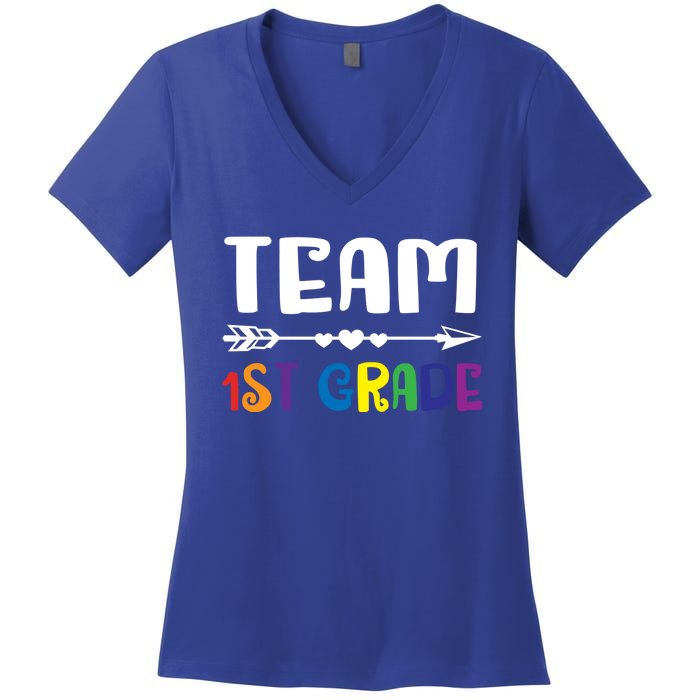 Team 1St Grade 1St Grade Gift Women's V-Neck T-Shirt