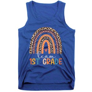 Team 1St Grade Teacher Rainbow Leopard First Grade Gift Tank Top