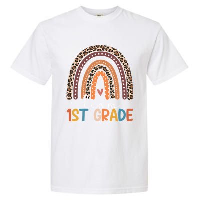 Team 1St Grade Teacher Rainbow Leopard First Grade Gift Garment-Dyed Heavyweight T-Shirt