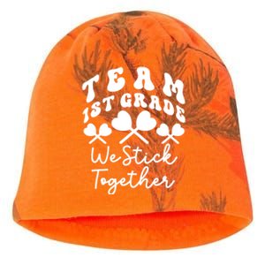 Team 1st Grade We Stick Together First Teacher Heart Sucker Great Gift Kati - Camo Knit Beanie