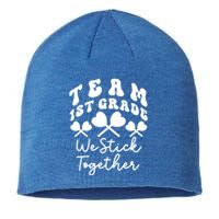 Team 1st Grade We Stick Together First Teacher Heart Sucker Great Gift Sustainable Beanie