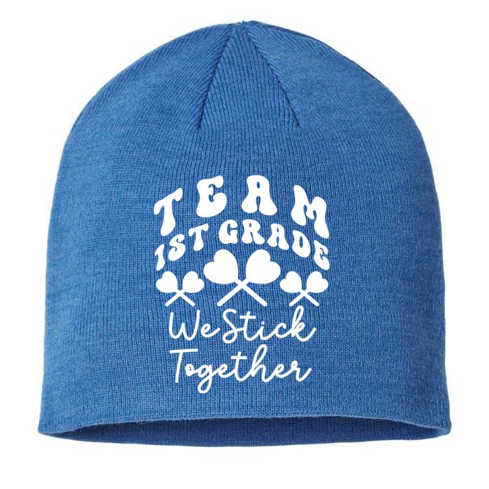 Team 1st Grade We Stick Together First Teacher Heart Sucker Great Gift Sustainable Beanie