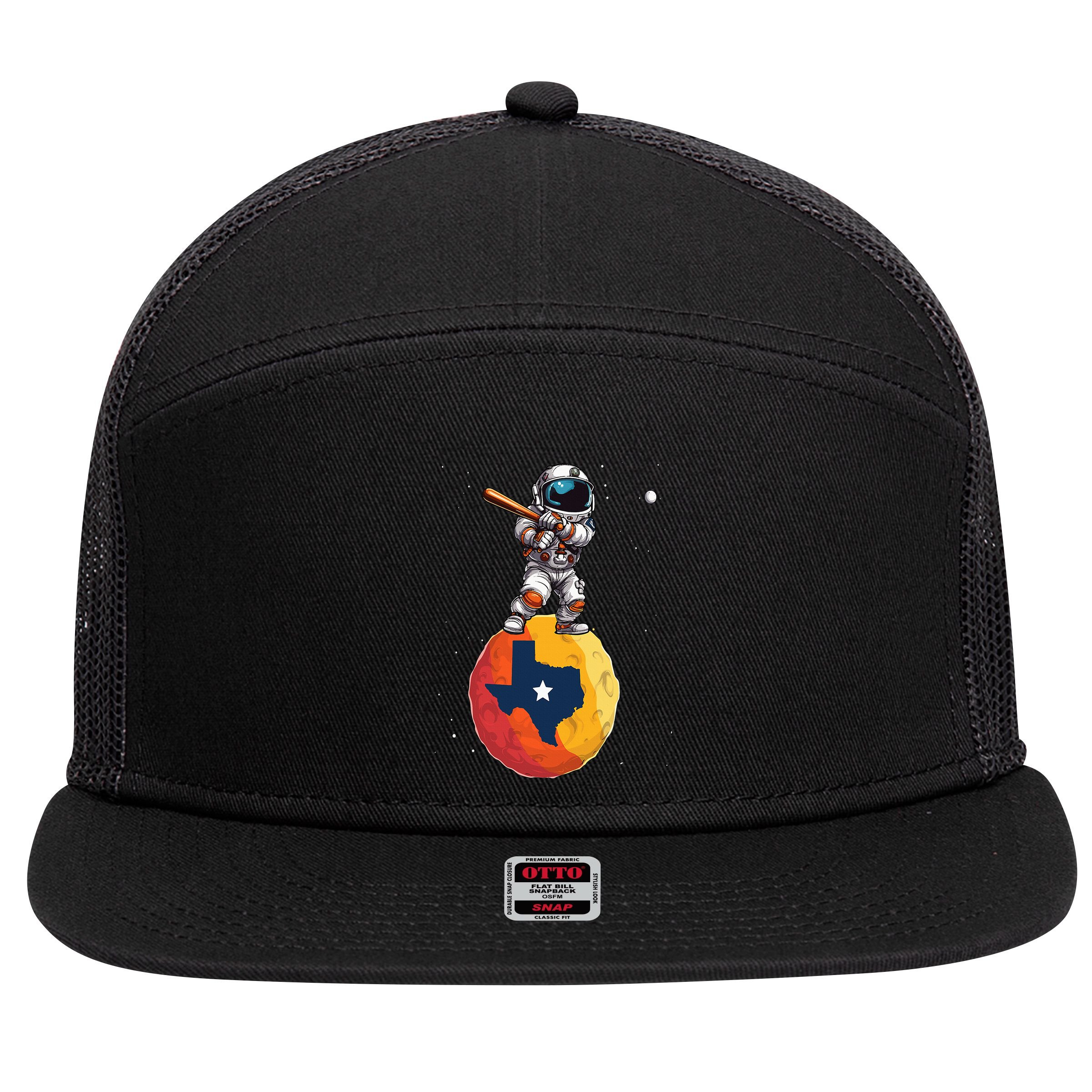 Texas 1965 Houston City Space Dabbing Astronaut 7 Panel Mesh Trucker Snapback Hat