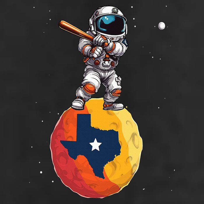 Texas 1965 Houston City Space Dabbing Astronaut 7 Panel Mesh Trucker Snapback Hat