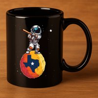 Texas 1965 Houston City Space Dabbing Astronaut 11oz C Handle Ceramic Mug