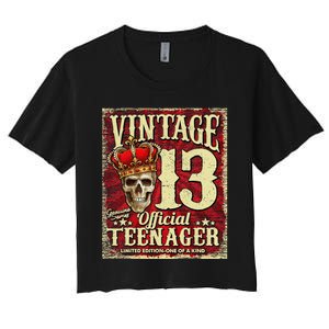 Teenager 13th Limited Edition 2009 13th Birthday Women's Crop Top Tee