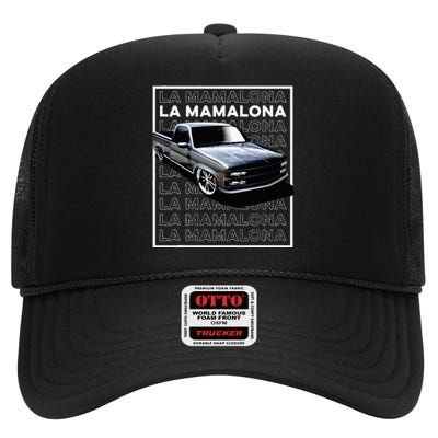 Trokiando 1990s OBS slammed low truck on big wheels art High Crown Mesh Back Trucker Hat