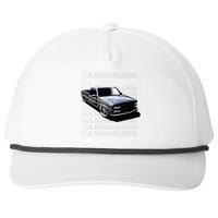 Trokiando 1990s OBS slammed low truck on big wheels art Snapback Five-Panel Rope Hat