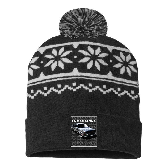 Trokiando 1990s OBS slammed low truck on big wheels art USA-Made Snowflake Beanie