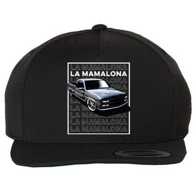 Trokiando 1990s OBS slammed low truck on big wheels art Wool Snapback Cap