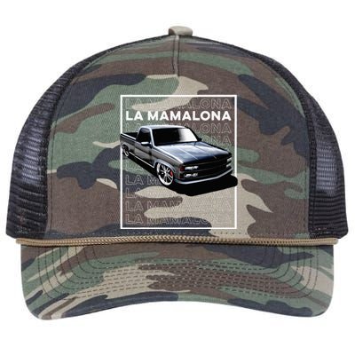 Trokiando 1990s OBS slammed low truck on big wheels art Retro Rope Trucker Hat Cap