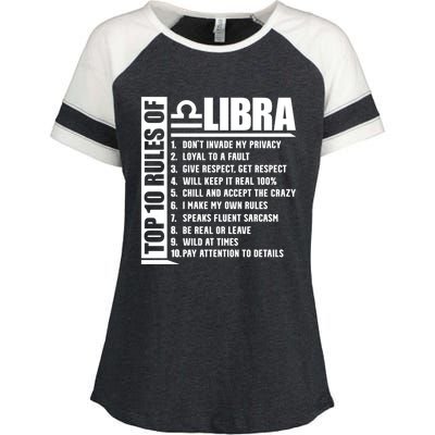 Top 10 Rules Of Libra Zodiac Sign Funny Gift Enza Ladies Jersey Colorblock Tee