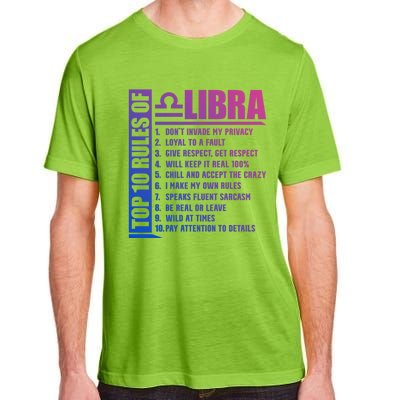 Top 10 Rules Of Libra Zodiac Sign Funny Meaningful Gift Adult ChromaSoft Performance T-Shirt