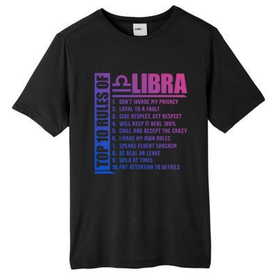 Top 10 Rules Of Libra Zodiac Sign Funny Meaningful Gift Tall Fusion ChromaSoft Performance T-Shirt