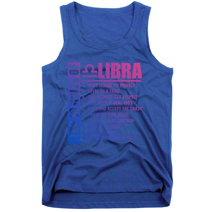 Top 10 Rules Of Libra Zodiac Sign Funny Meaningful Gift Tank Top