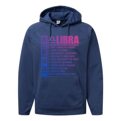 Top 10 Rules Of Libra Zodiac Sign Funny Meaningful Gift Performance Fleece Hoodie