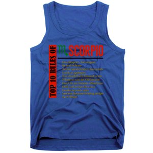 Top 10 Rules Of Scorpio Birthday Funny Gift Tank Top