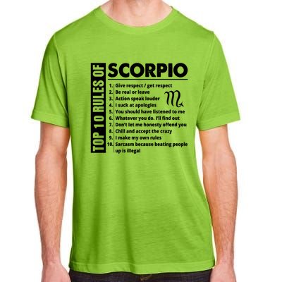 Top 10 Rules Of Scorpio October November Birthday Gift Adult ChromaSoft Performance T-Shirt