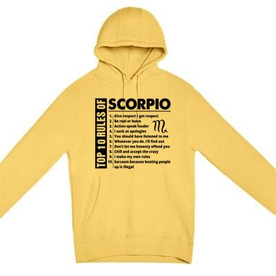 Top 10 Rules Of Scorpio October November Birthday Gift Premium Pullover Hoodie