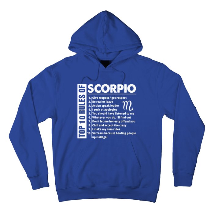 Top 10 Rules Of Scorpio October November Birthday Gift Hoodie