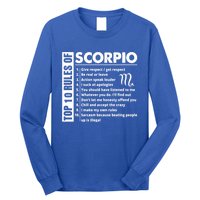 Top 10 Rules Of Scorpio October November Birthday Gift Long Sleeve Shirt