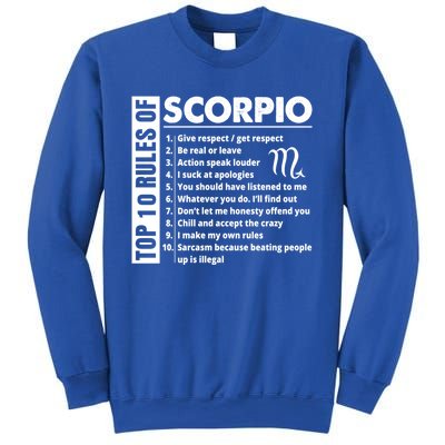 Top 10 Rules Of Scorpio October November Birthday Gift Sweatshirt