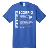 Top 10 Rules Of Scorpio October November Birthday Gift Tall T-Shirt