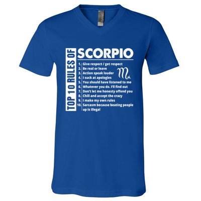 Top 10 Rules Of Scorpio October November Birthday Gift V-Neck T-Shirt