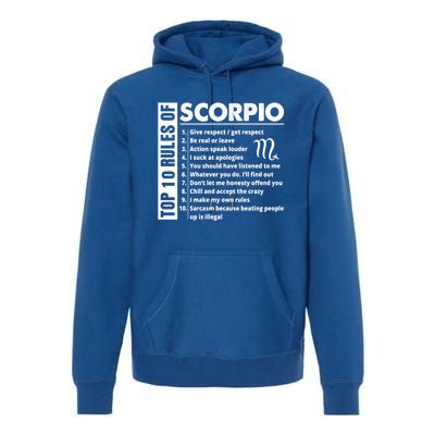 Top 10 Rules Of Scorpio October November Birthday Gift Premium Hoodie