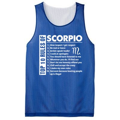 Top 10 Rules Of Scorpio October November Birthday Gift Mesh Reversible Basketball Jersey Tank